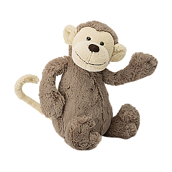 Jellycat Bashful Monkey 害羞的猴毛绒玩具 Medium中号 BAS3MKNN 高31cm x 宽12cm