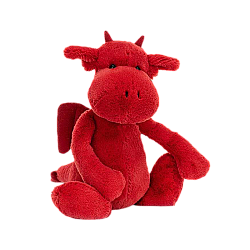 Jellycat 害羞的红龙中号毛绒玩具 BAS3RDR Medium中号 高31cm x宽12cm