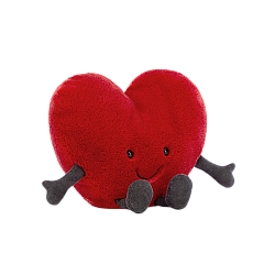 Jellycat Amuseable Red Heart趣味红色爱心 毛绒玩具 Lagre大号 A3REDH 高17cm x 宽19cm