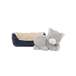 Jellycat 午睡小猫安抚毛绒玩具 灰色  NAP3NC 高10cm x宽14cm