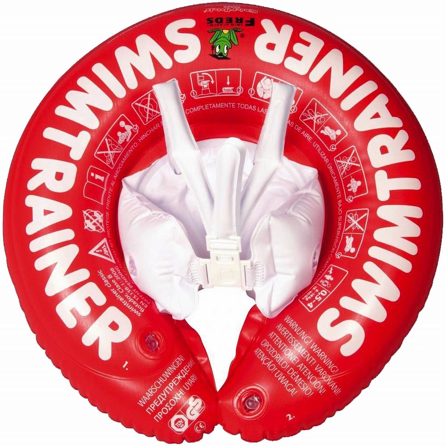 Freds Swimtrainer 德国婴儿3个月至4岁腋下游泳圈（红色) (包邮)