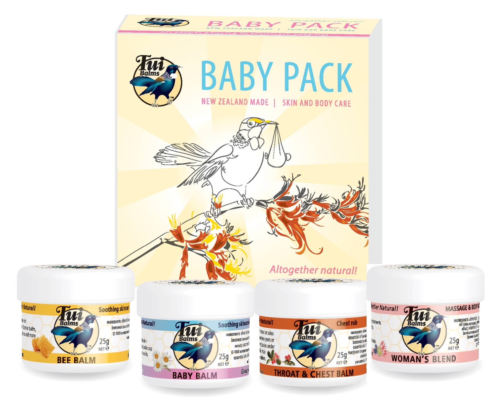 Tui Balms 蜜雀 Baby Pack  25g*4