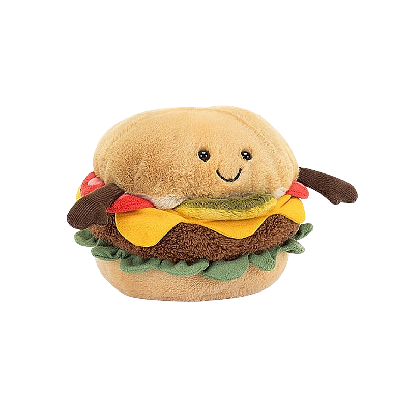 Jellycat Amuseable Burger - OC 趣味汉堡 毛绒玩具 A2BU  高12cm x 宽12cm