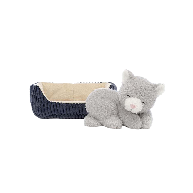 Jellycat 午睡小猫安抚毛绒玩具 灰色  NAP3NC 高10cm x宽14cm