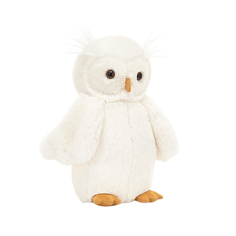 Jellycat Bashful Owl 害羞的猫头鹰毛绒玩具 Medium中号 BAS3OWL 高24cm x 宽10cm