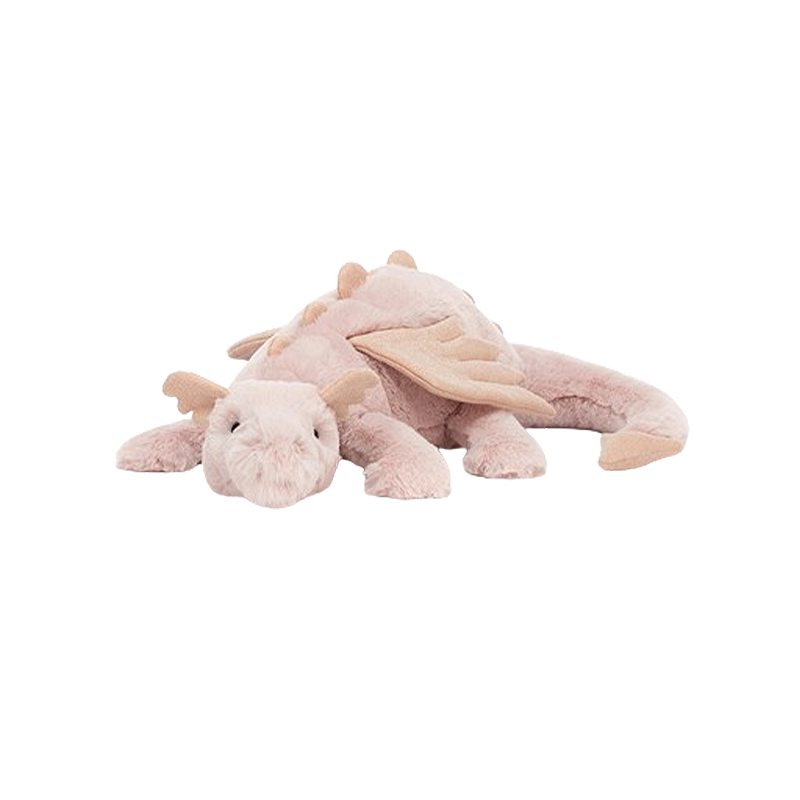 Jellycat Rose Dragon 玫瑰色龙 毛绒玩具 Small小号 ROSE6DDLN 宽26cm x 高7cm