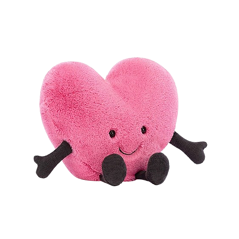 Jellycat Amuseable Pink Heart 趣味桃红色爱心 毛绒玩具 Lagre大号 A3HOTPH 高17cm x 宽19cm