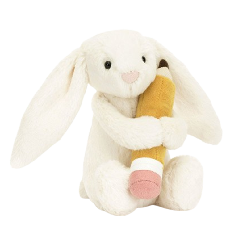 Jellycat Bashful Bunny 害羞的兔子 拿着铅笔 毛绒玩具 BB6PEN 高15cm