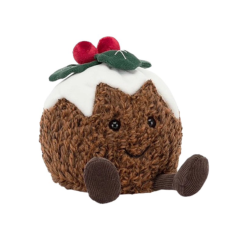 Jellycat &Amuseable Christmas Pudding 趣味圣诞布丁 毛绒玩具 A4PUD 高17cm x 宽13cm