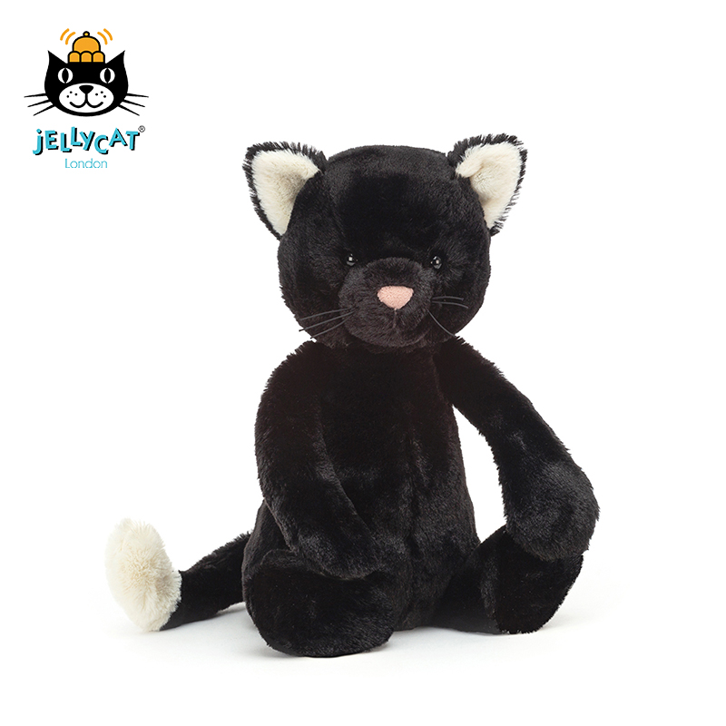 Jellycat Bashful Black Kitten 黑色小猫毛绒玩具  Medium中号 BAS3BKIT 高31cm x 宽12cm